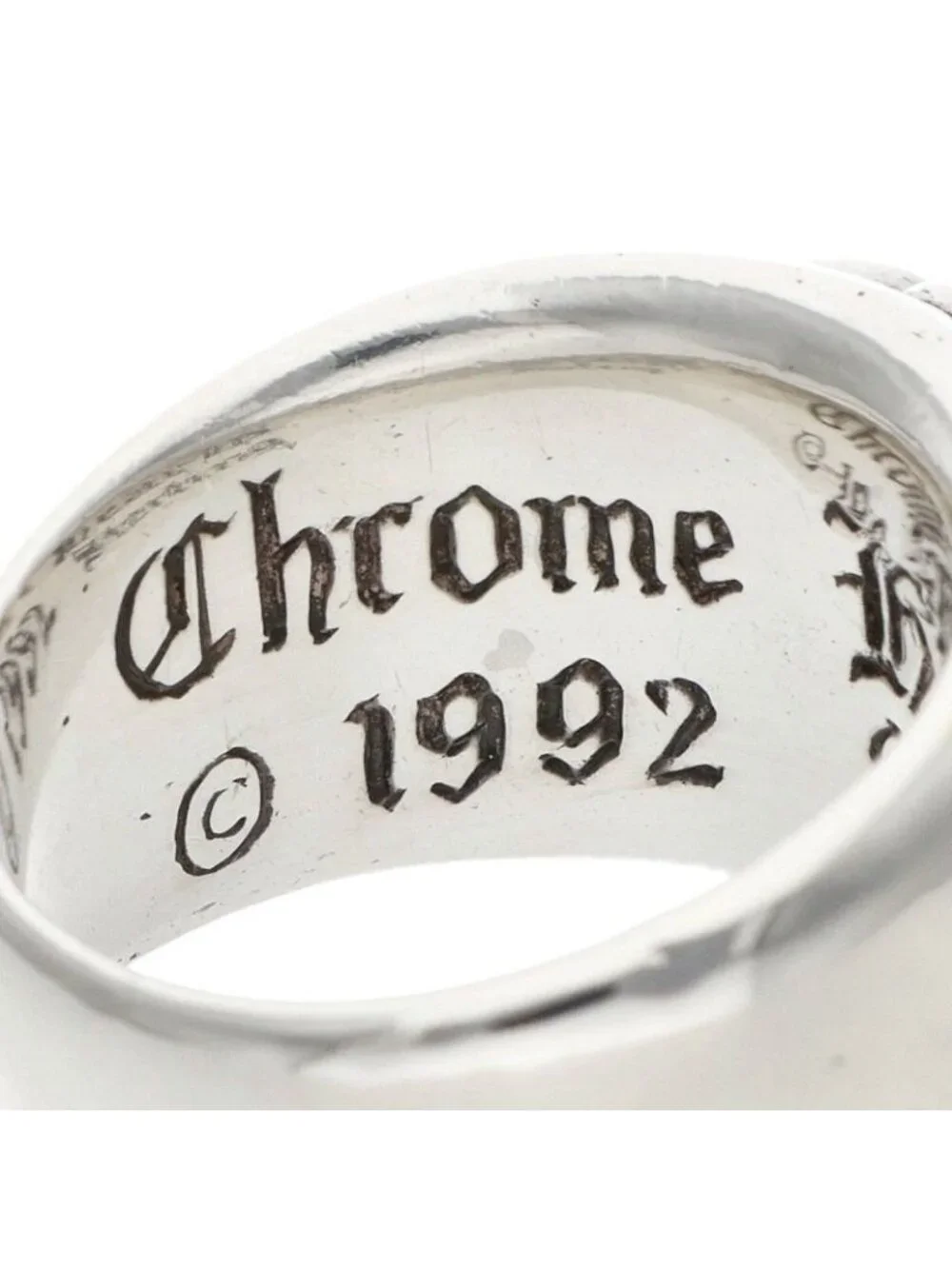 Chrome Hearts Flrl Crs Floral Cross Silver Ring